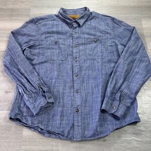 Stapleford Shirt Mens XL Blue Chambray Long Sleeve Button Up Cotton Casual